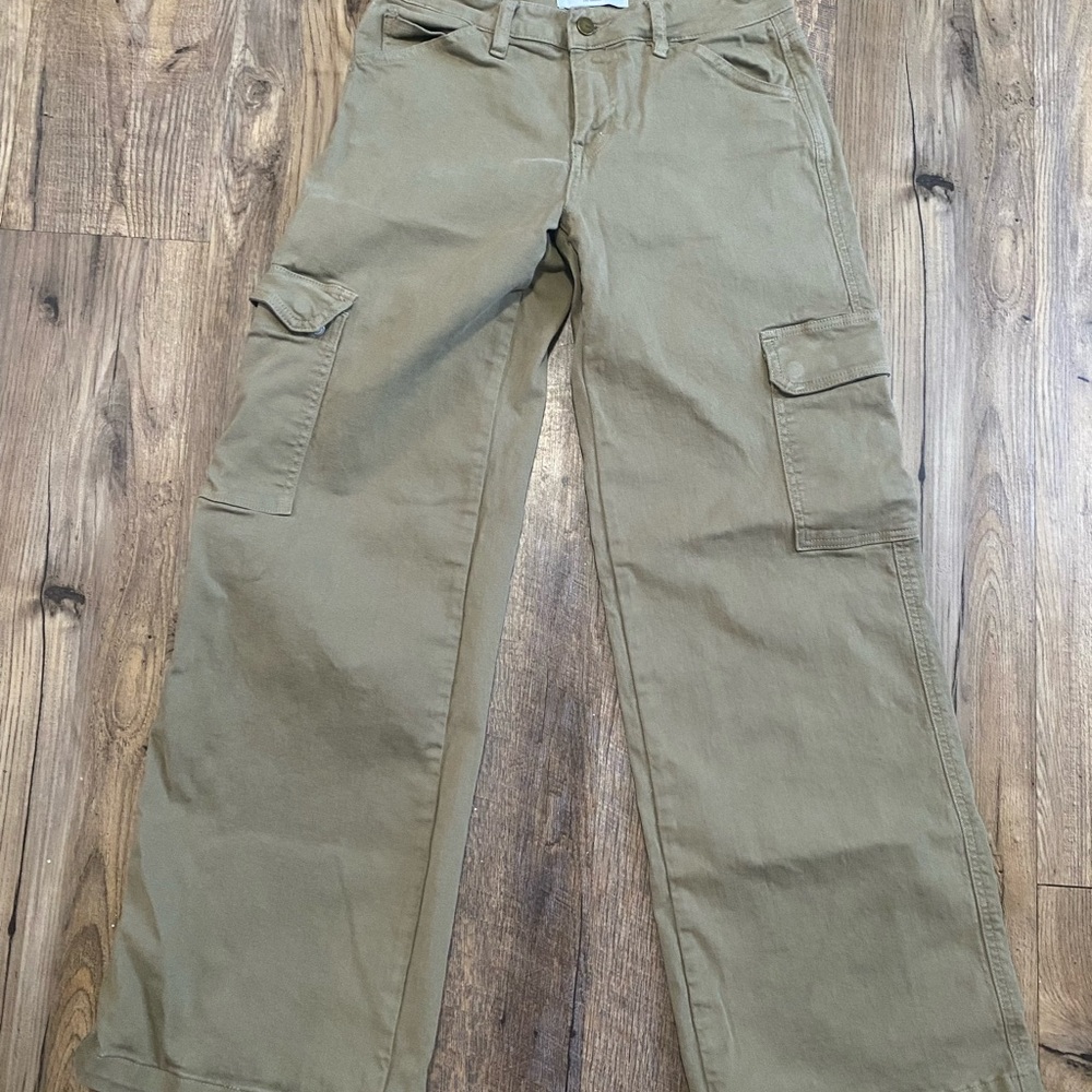 Women's Olive Cargo Jeans